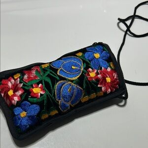 Handmade Floral Embroidered Colorful Boho Hippie Crossbody Bag Mexican
